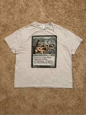 Online Ceramics HUMANS BEING HUMAN TRADING CARD T-Shirt 2XL HTF Authentic RARE
